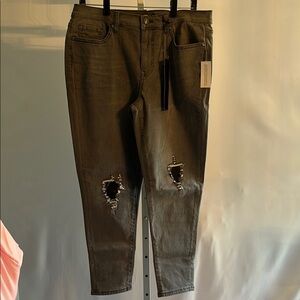 Distressed Gray Jeans